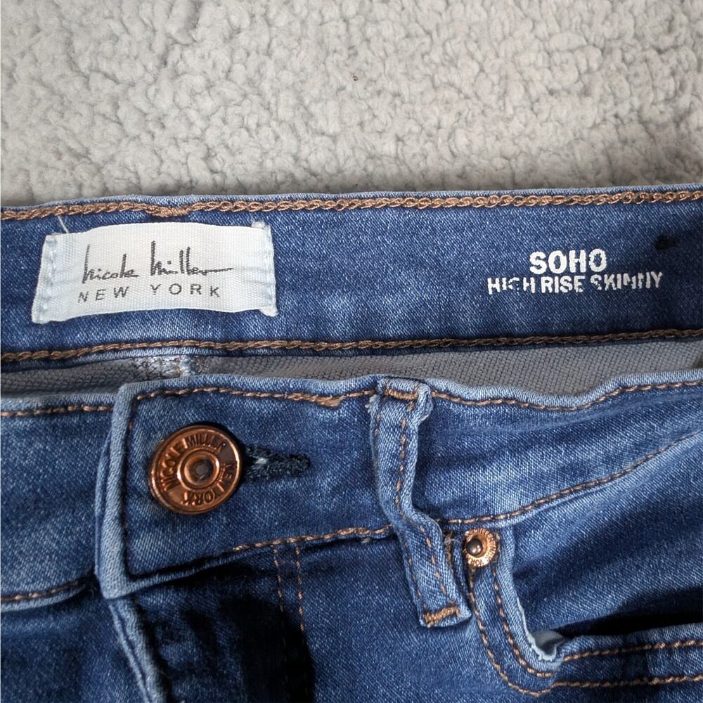 Nicole Miller Jeans Womens Sz 4 Blue Soho High Rise Skinny Jeans - Picture 3 of 7